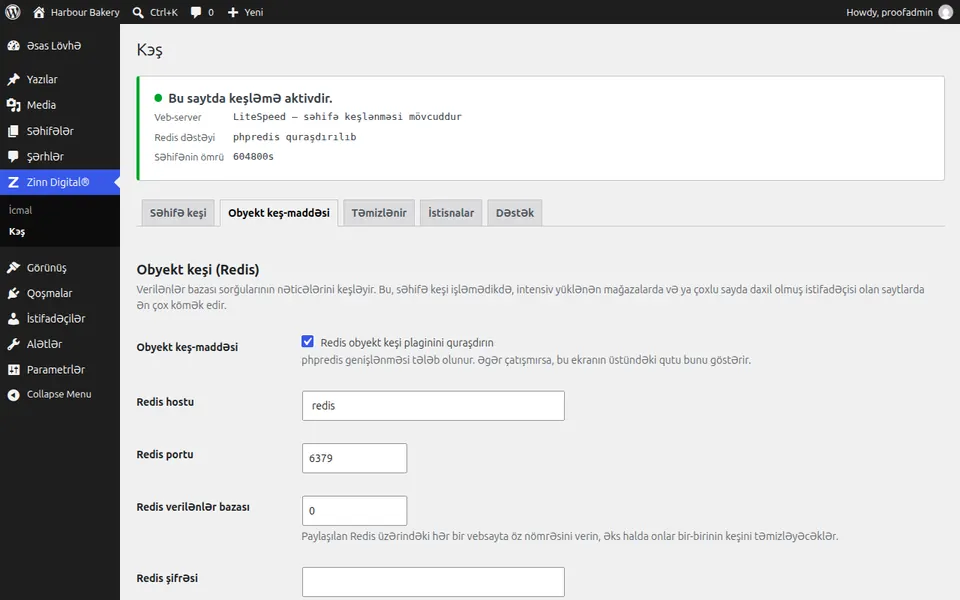 WordPress üçün Redis obyekt keşini aktivləşdirin