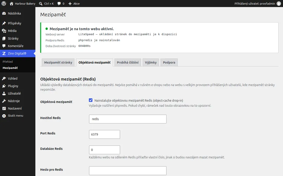 Zapněte mezipaměť objektů Redis pro WordPress