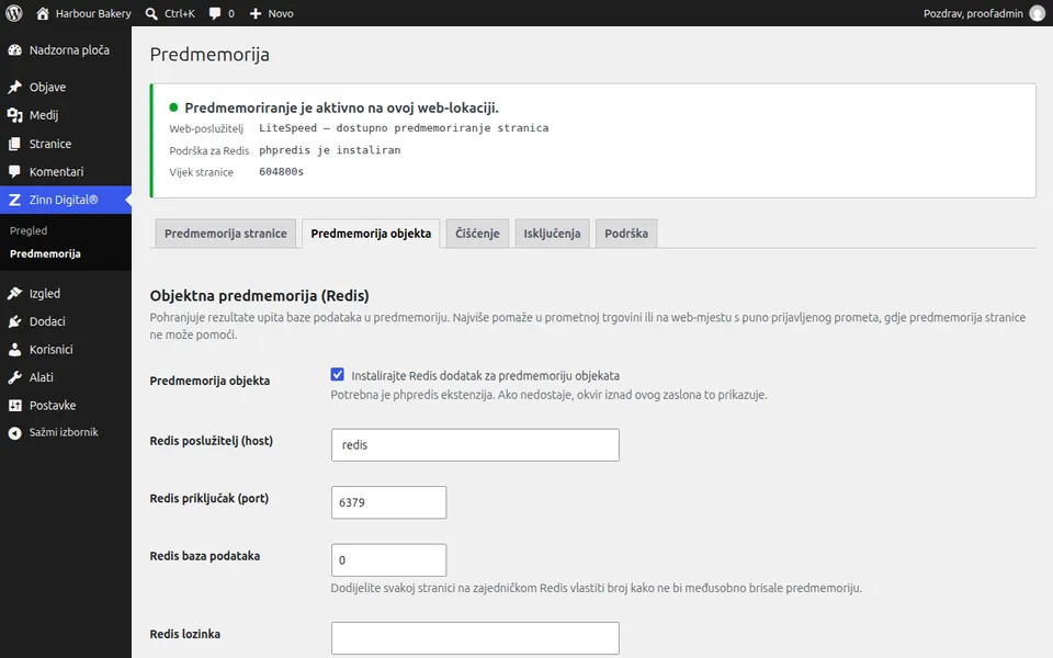 Uključite Redis predmemoriju objekata za WordPress