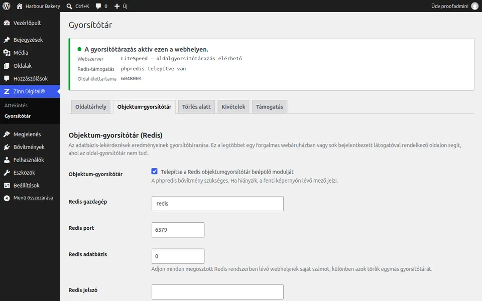 Kapcsolja be a Redis objektum-gyorsítótárat a WordPress-hez