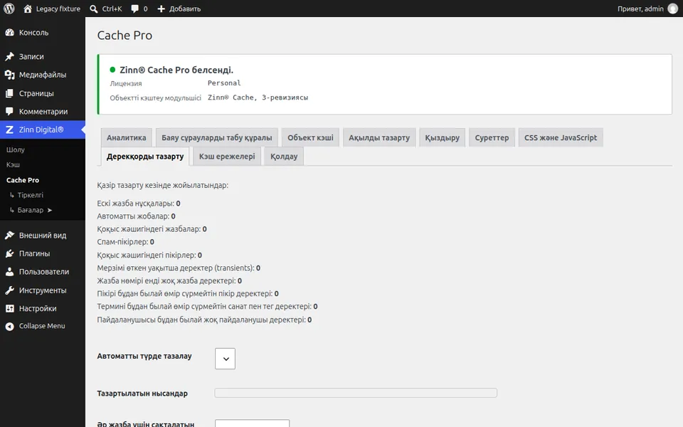 WordPress дерекқорын тазалау