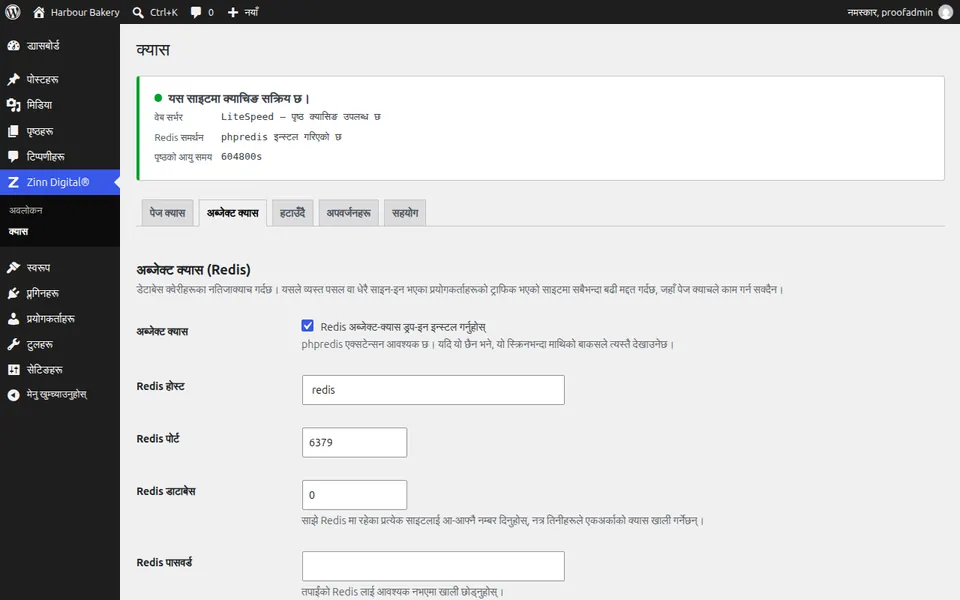 WordPress का लागि Redis वस्तु क्यास खोल्नुहोस्
