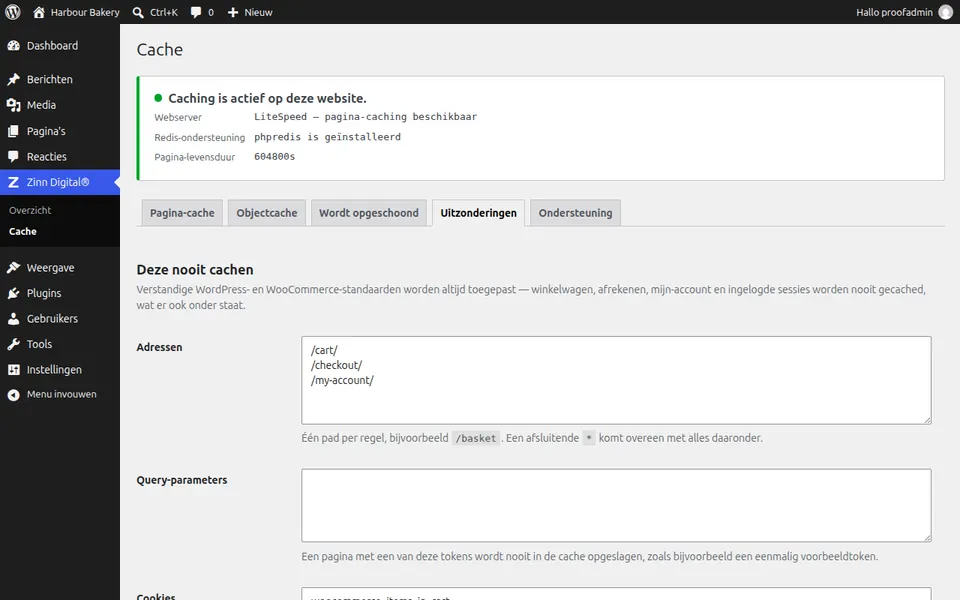 Een pagina uitsluiten van de cache