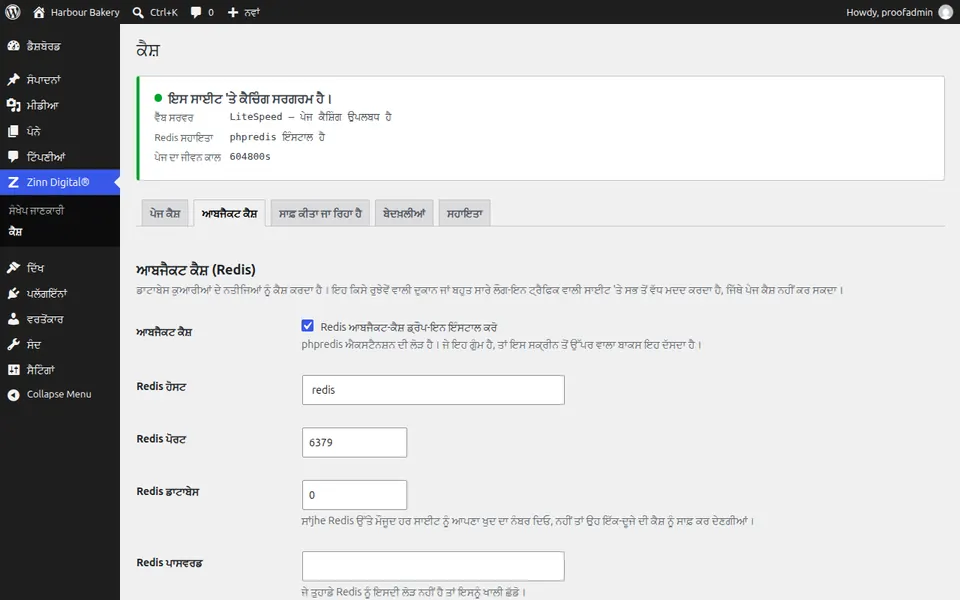 WordPress ਲਈ Redis ਆਬਜੈਕਟ ਕੈਸ਼ ਚਾਲੂ ਕਰੋ