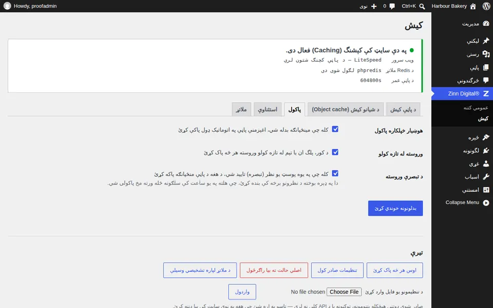 په WordPress کې د کیش پاکولو څرنګوالی