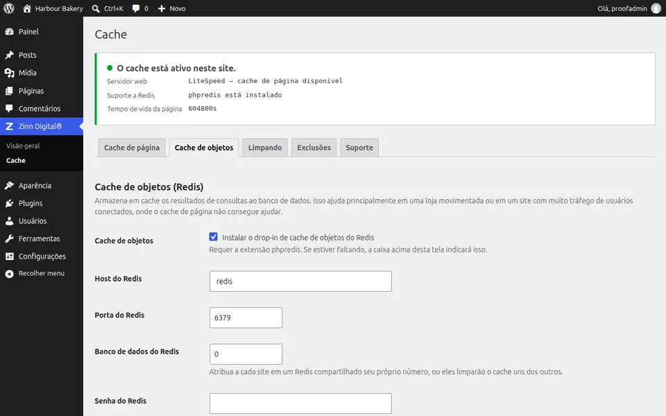 Ative o cache de objetos Redis para o WordPress