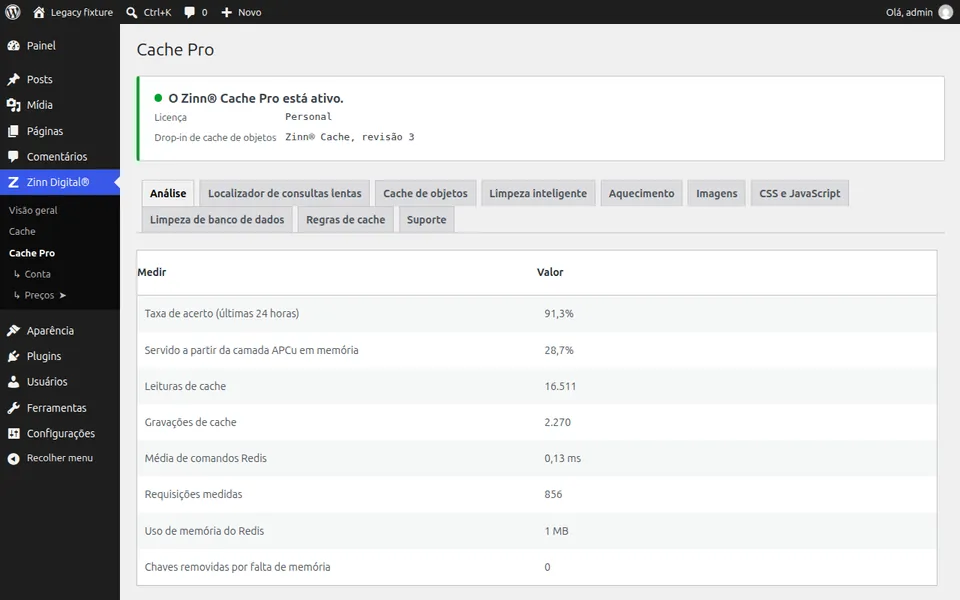 Zinn® Cache Pro: veja o que o seu cache está fazendo