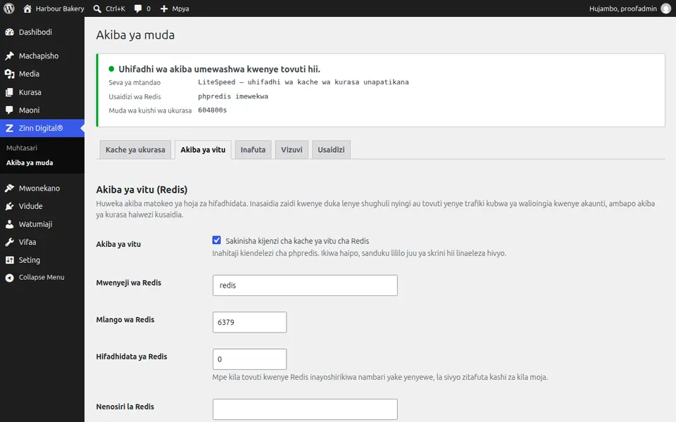 Washa kache ya vipengee ya Redis kwa ajili ya WordPress